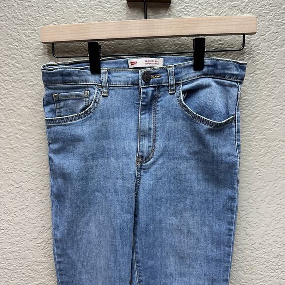 Levis 720 Jeans Size 14 Womens High Rise Super Skinny Medium Wash Blue Denim - Picture 2 of 11